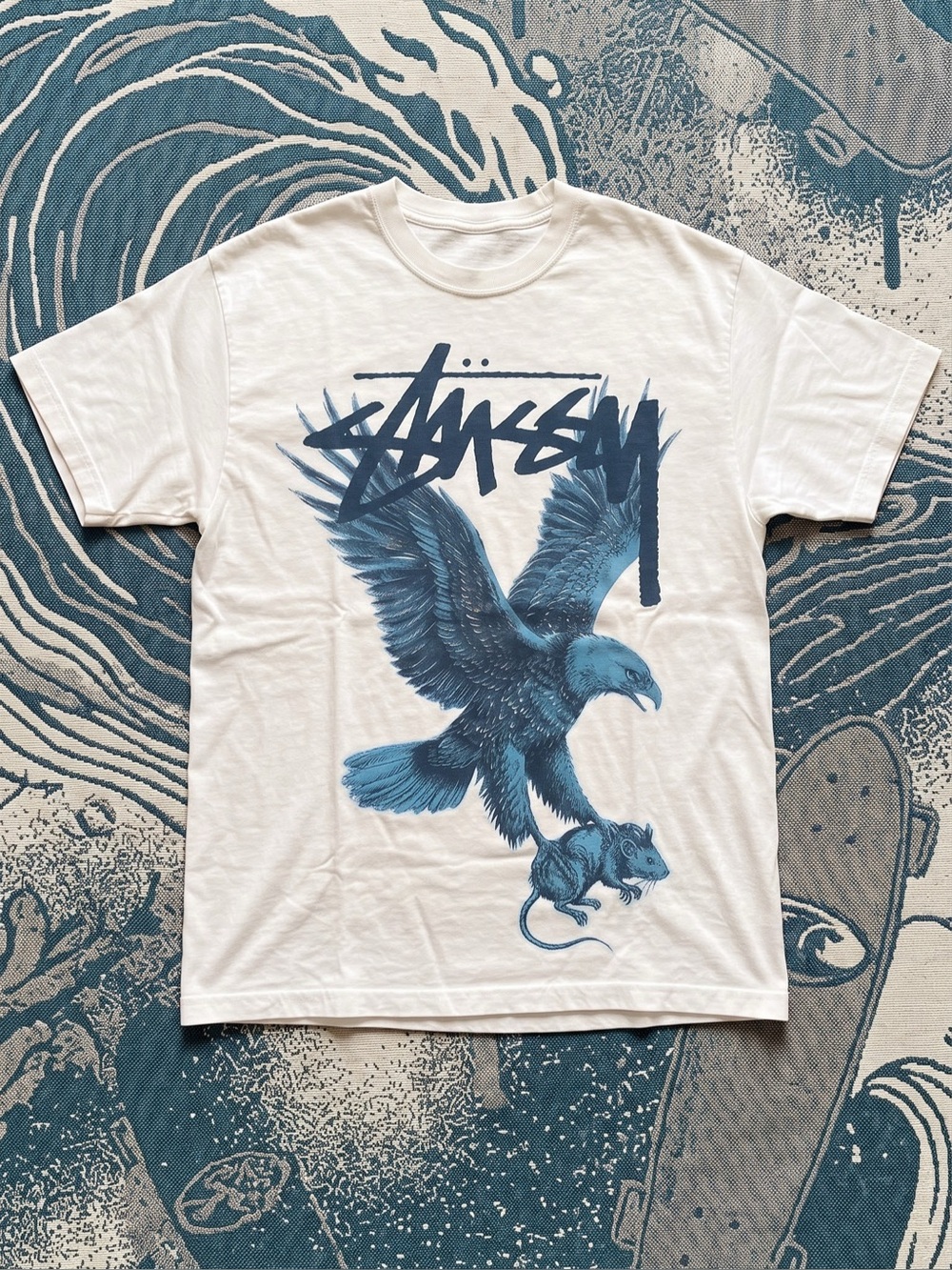 Vintage Style Eagle & Mouse Graphic Tee | Skater Streetwear White Gildan T-Shirt